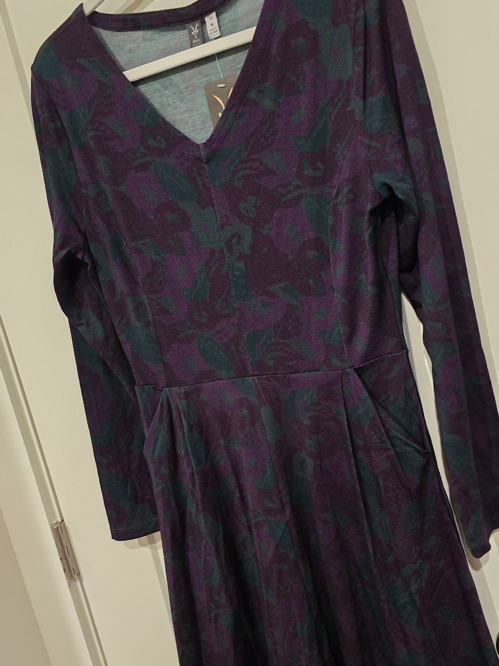 ibex Purple & Teal V-Neck Knit Dress